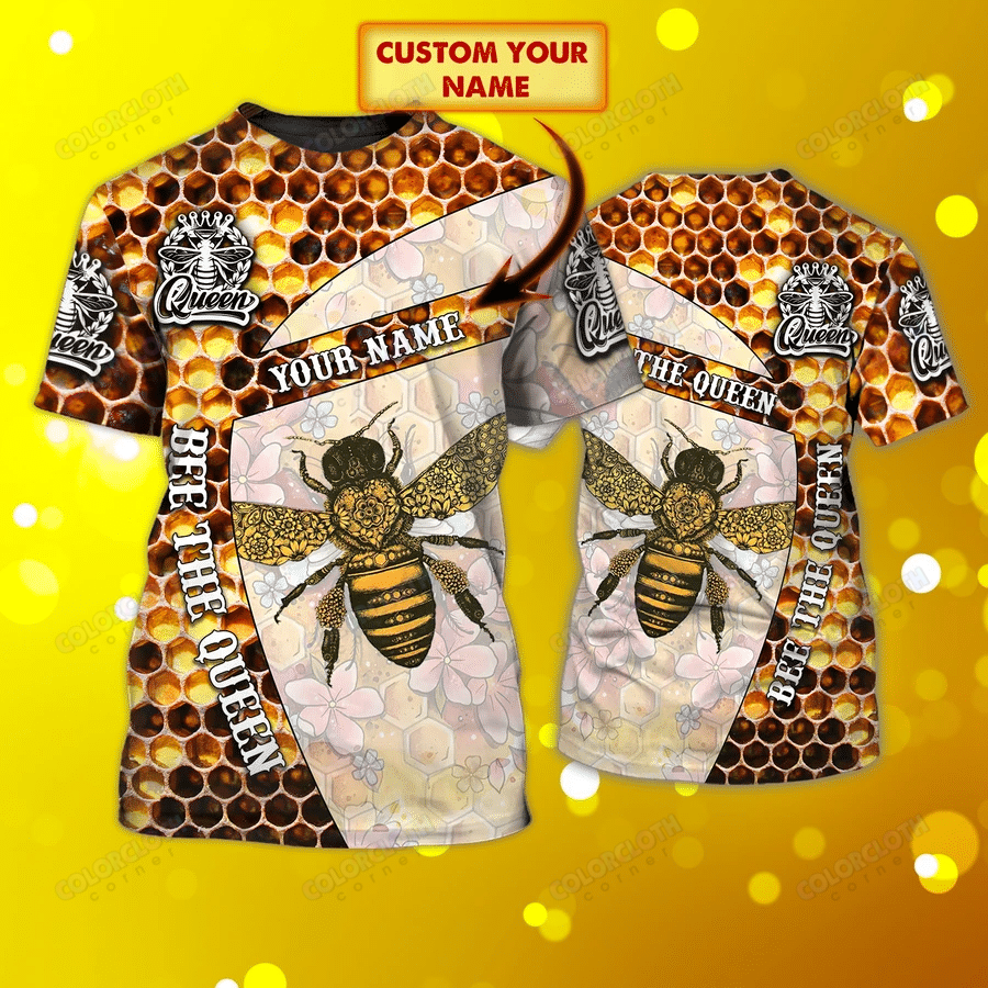 Personalized Name Bee The Queen 3D Tshirt Tv056068