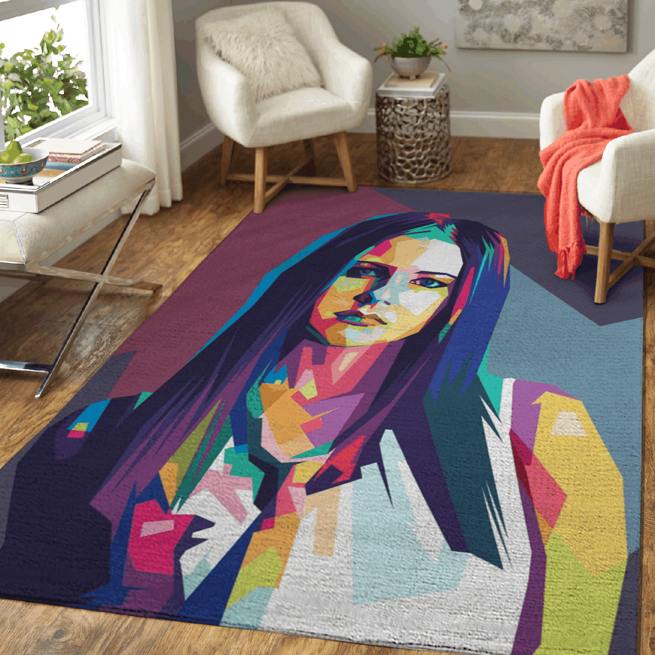 Avril Lavigne in WPAP – Music Art For Fans Area Rug Carpet