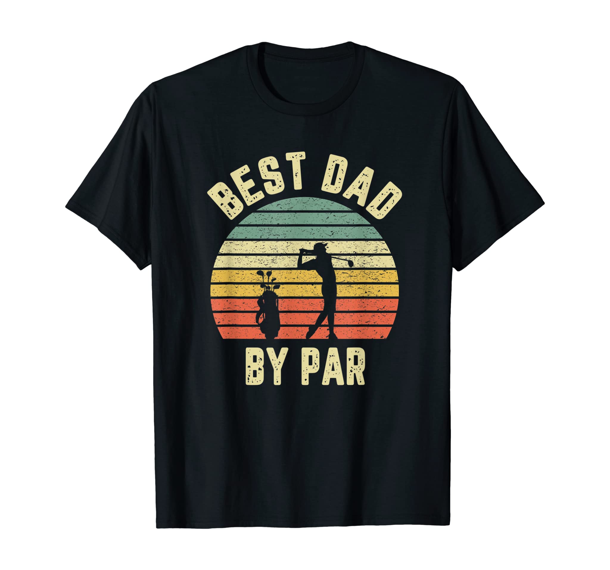 Mens Vintage Best Dad By Par Shirt Father’s Day Golfing Tshirt T-Shirt