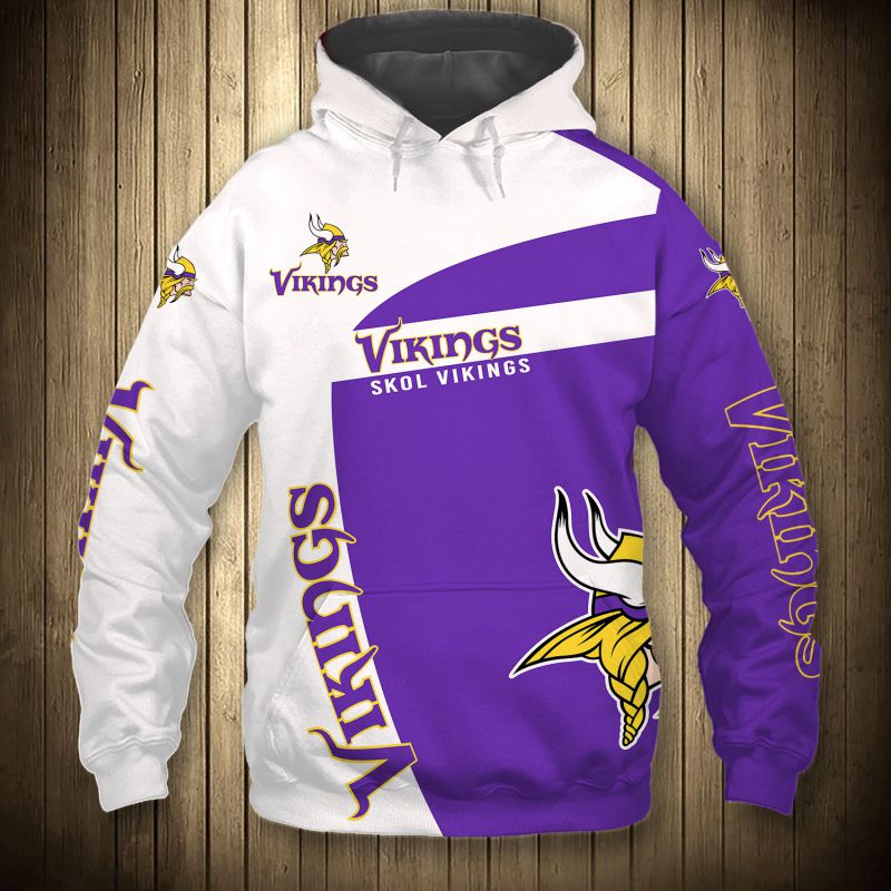 Minnesota Vikings Hoodie 3D Cheap Sweatshirt Pullover Gift For Fans