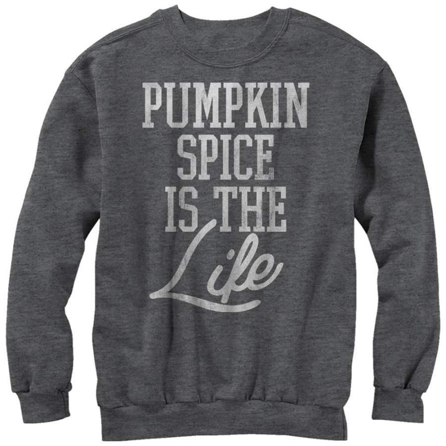 CHIN UP Women’s Pumpkin Spice is the Life  Sweatshirt Charcoal Heather