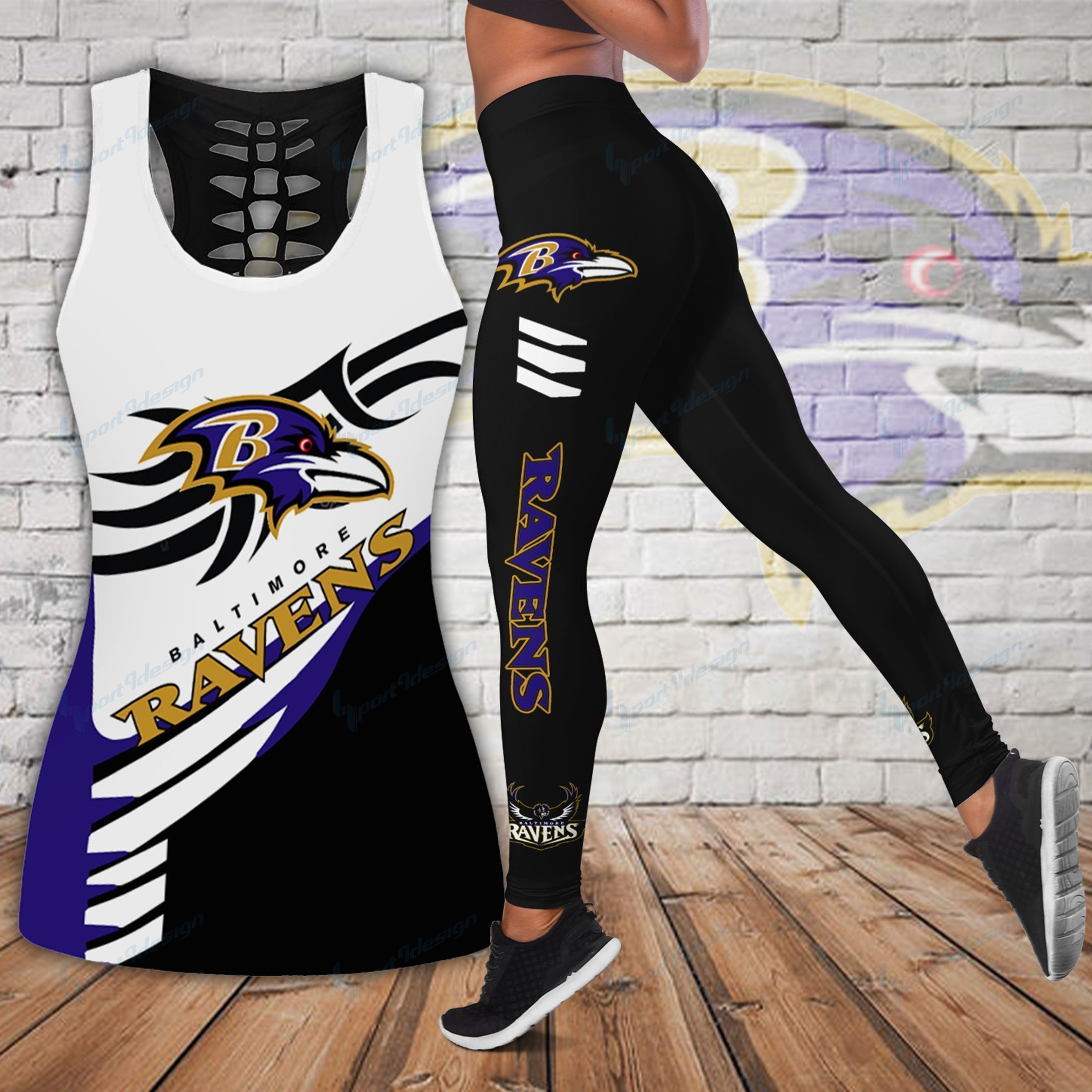 Baltimore Ravens Leggings And Tank Top Limited 024