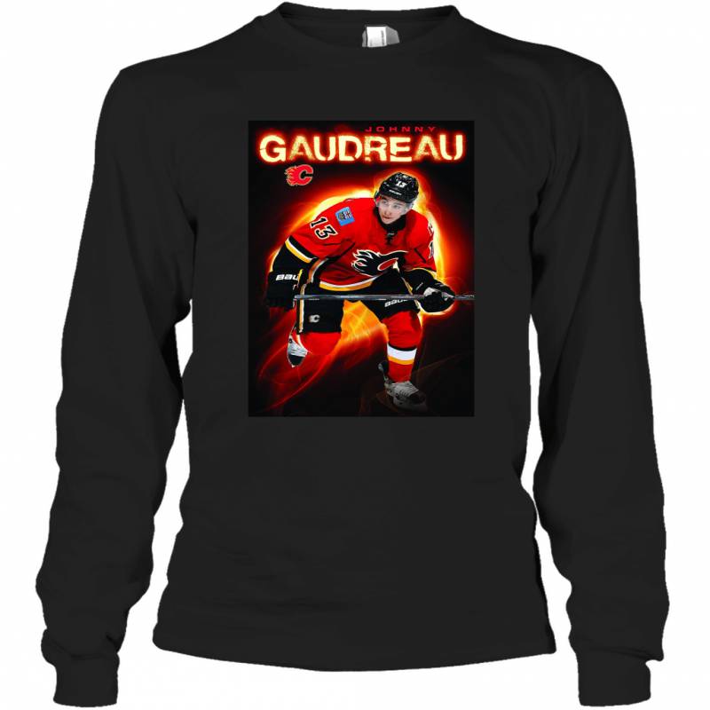 International Calgary Flames Johnny Gaudreau Premium Wall Long Sleeve T-Shirt