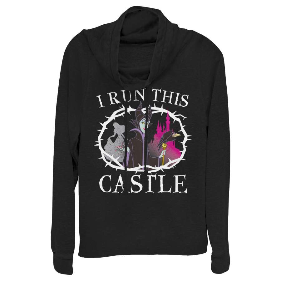 Sleeping Beauty Junior’s Maleficent Castle  Cowl Neck Sweatshirt