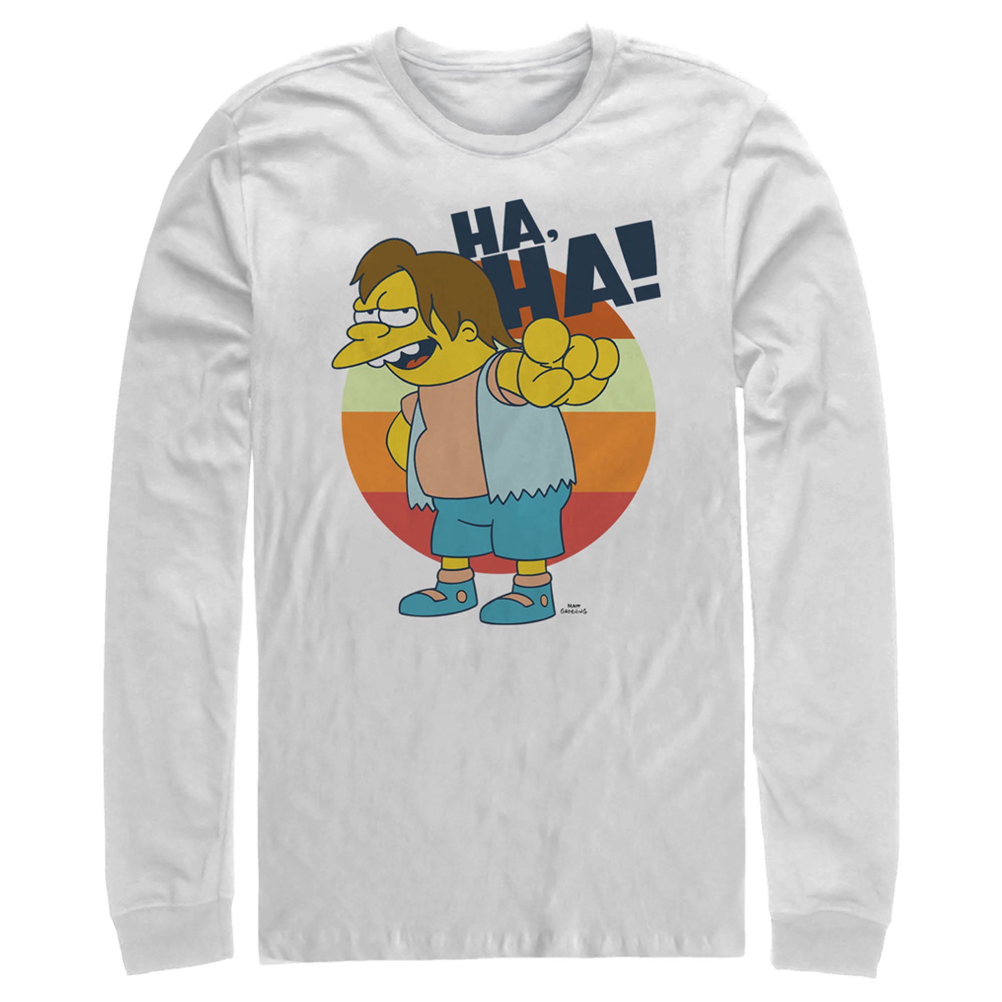 The Simpsons Men’S Nelson Laugh  Long Sleeve Shirt