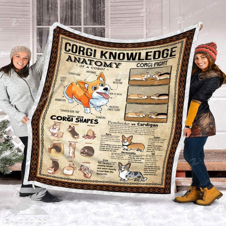 Zalooo – Fleece Blanket – Dog – Corgi Knowledge