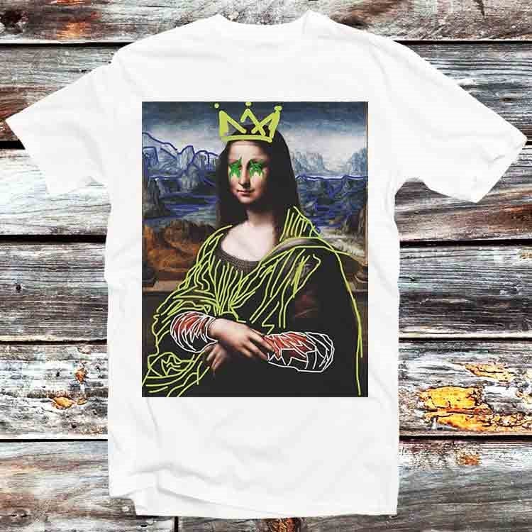 Mona Lisa Graffiti Funny Street T Shirt Vintage Retro Cool Gift Mens Womens Unisex Cartoon Anime Top Tee B535