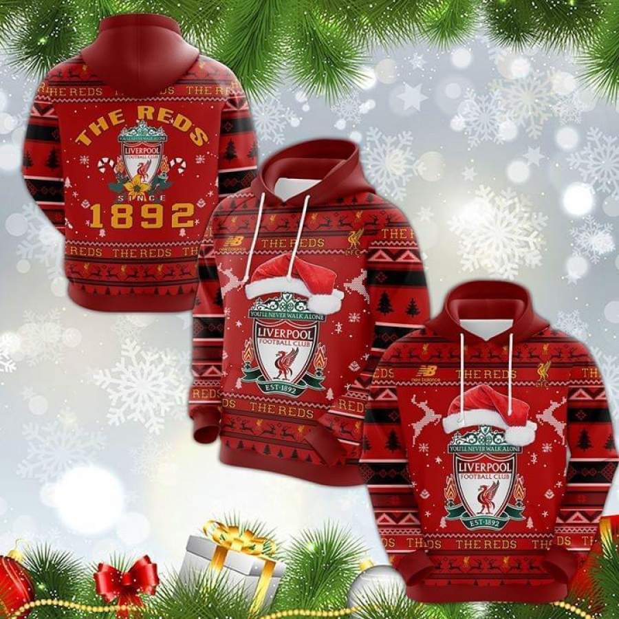 The Reds Since 1982 Liverpool Football Club Ugly Christmas Hoodie Unisex 3D All Over Print