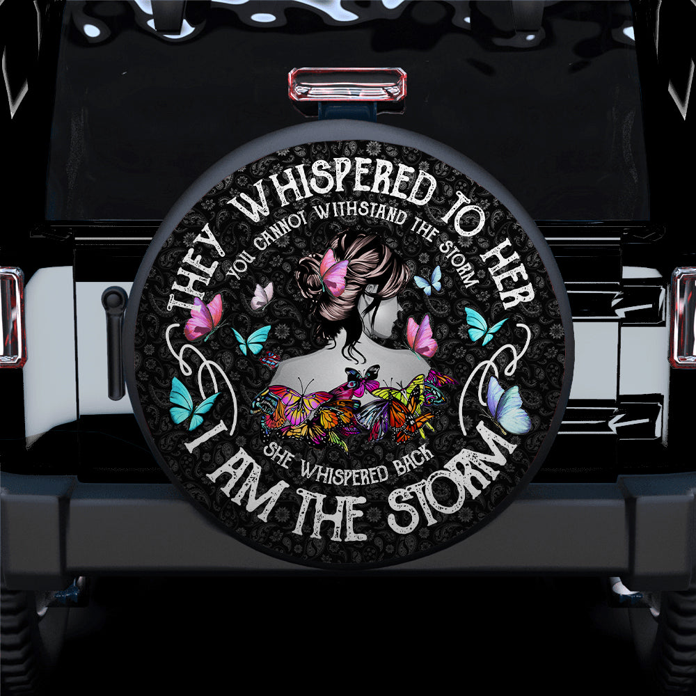 They Whispered To Her Butterflies Jeep Car Spare Tire Cover Gift For Campers