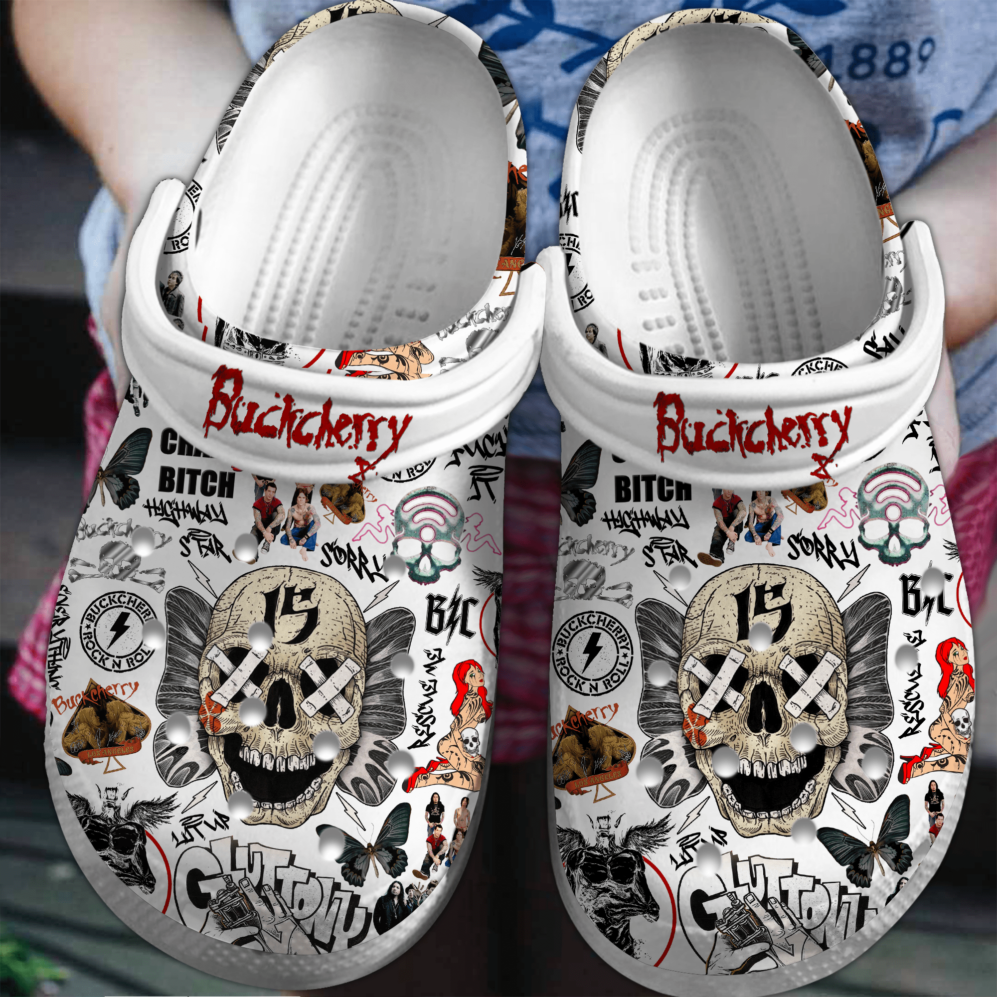 Buckcherry Music Crocs Crocband Clogs Shoes Comfortable For Men Women and Kids