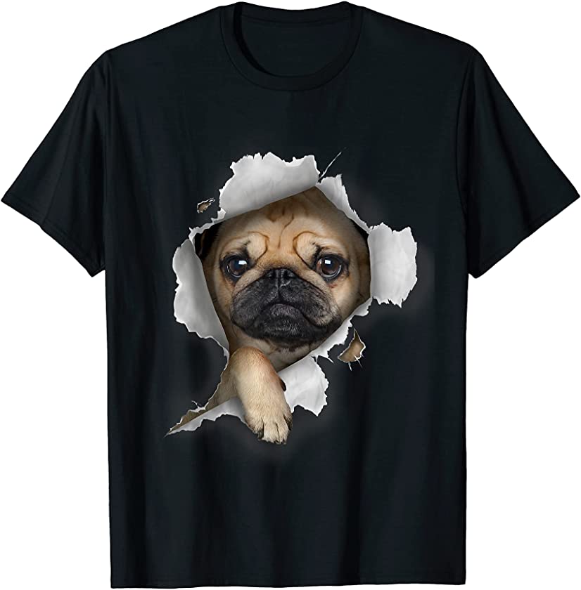 Pug Tshirt, Pug T Shirt, Cute Pug Puppy Shirt, Pug T-Shirt