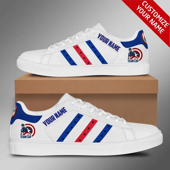 Captain America Custom Name Low Top Shoes