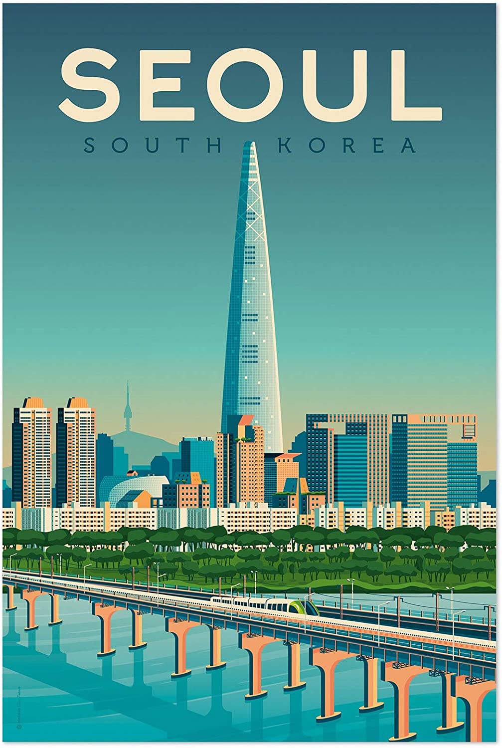 Visit To Seoul Travel To South Korea  Poster Art Print      Home Decor Gift For Men Women Family Friend On Birthday, Xmas