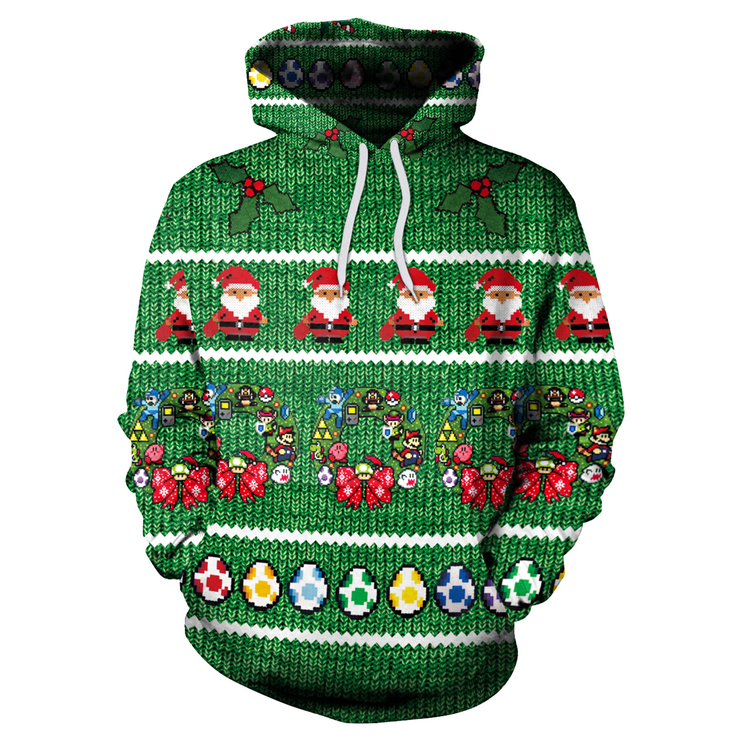 Christmas Ugly Sweater Men Women Santa Printed Xmas Jumpers Hooded Sweatshirts Autumn Winter Holiday Party Christmas Pullovers alx