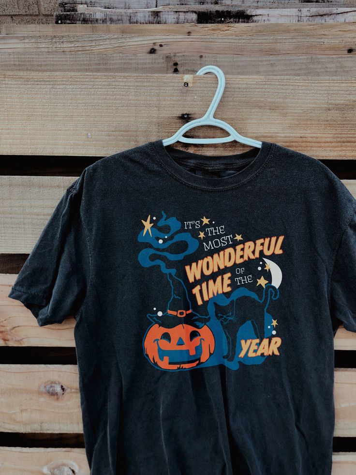 It’s the Most Wonderful Time of the Year-Vintage Black Cat Halloween Shirt-Retro Halloween Pumpkin Shirt-Halloween Apparel