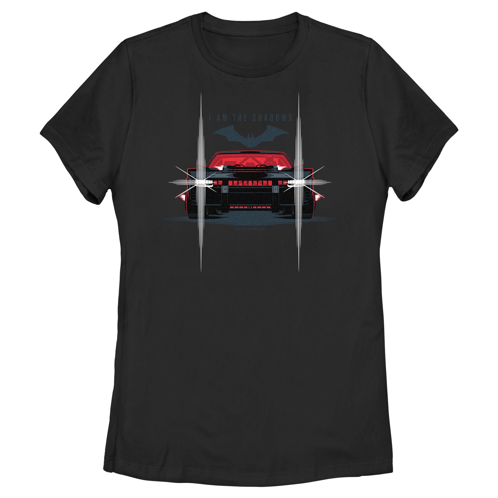 Women’S The Batman Batmobile Headlights I Am The Shadows T-Shirt