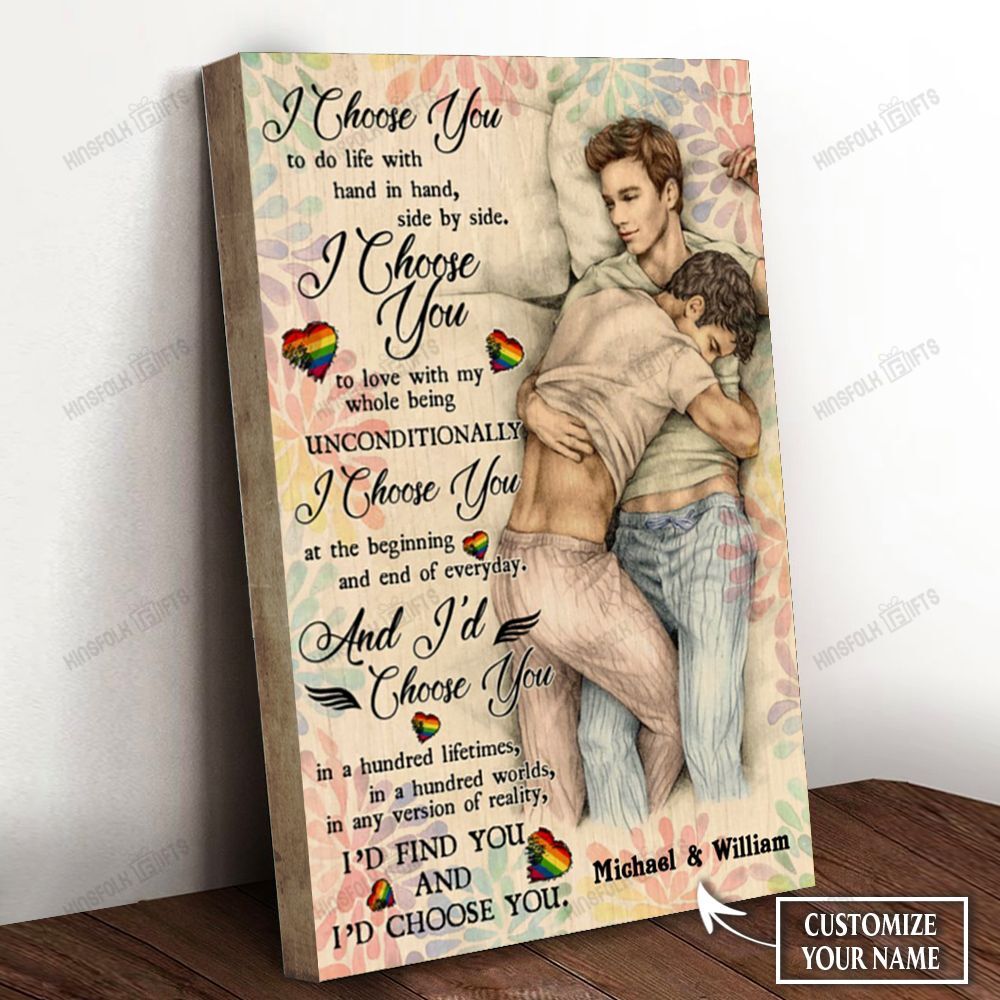 Gay Couple I Choose You-2 Personalized Canvas Poster Wall Art, Poster Print, Canvas Print Wall Decor