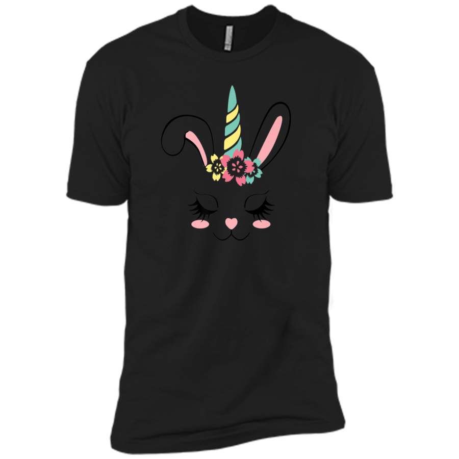 Bunnycorn Easter Bunny Rabbit Face Unicorn Kids T Shirt Gift Next Level Premium Short Sleeve Tee