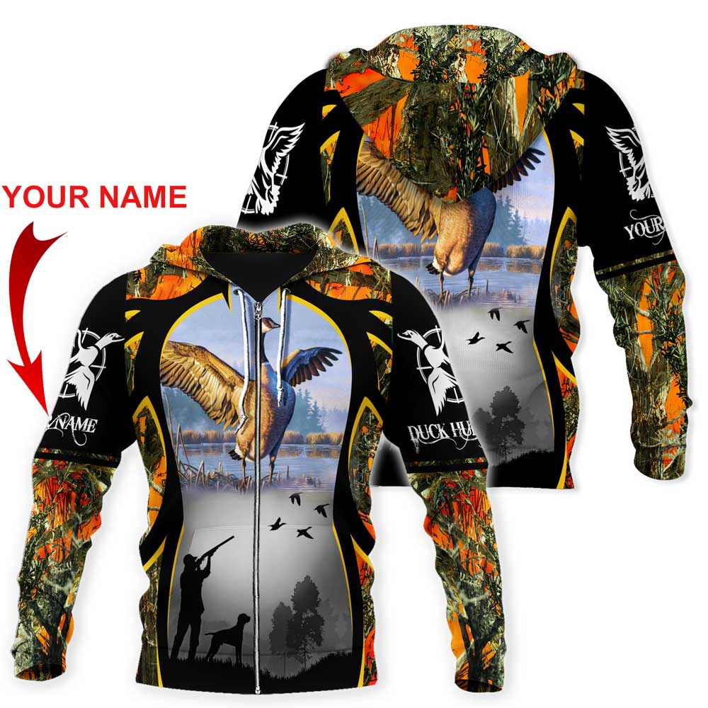 ViticStore™ Target The Duck 3D all over printed customize name 2XL zip-up hoodie