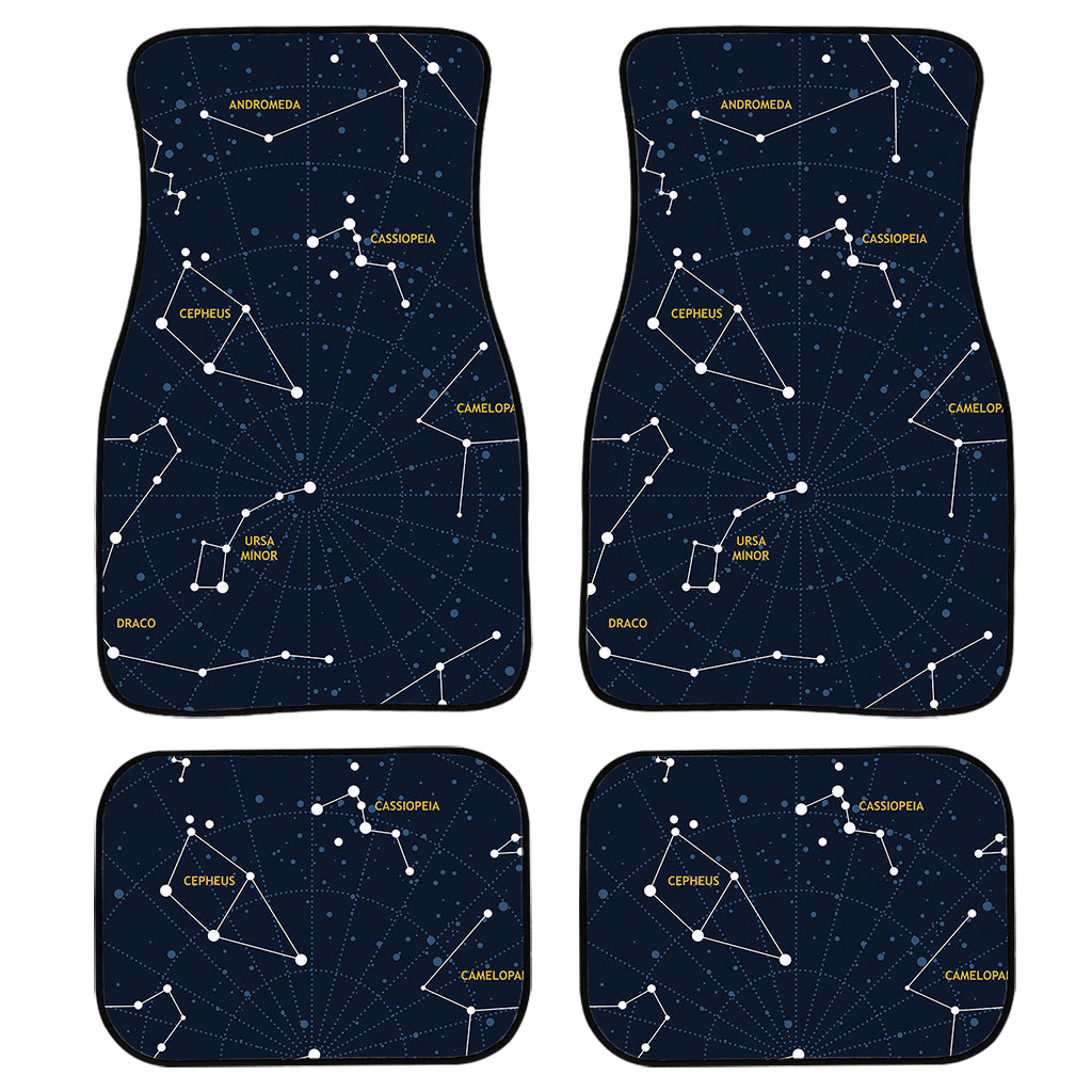 Constellation Sky Map Print Front And Back Car Floor Mats, Front Car Mat