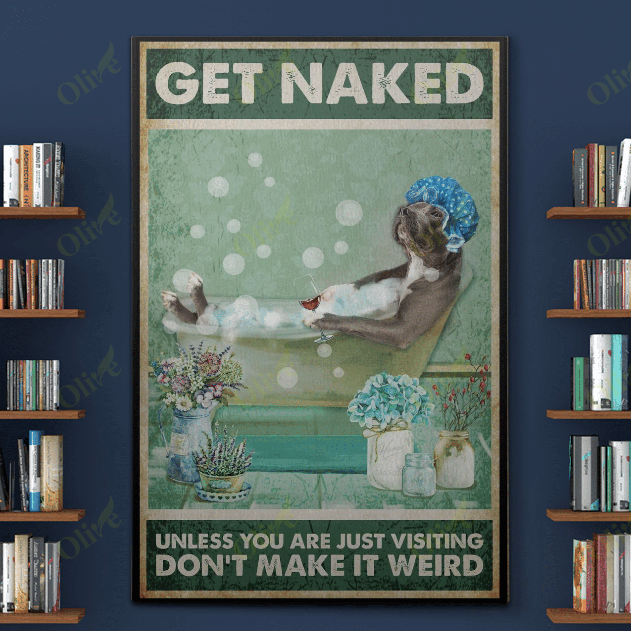 Pit Bull Get Naked Canvas Pitbull Poster And Canvas Art Wall Decor Kayli Shop