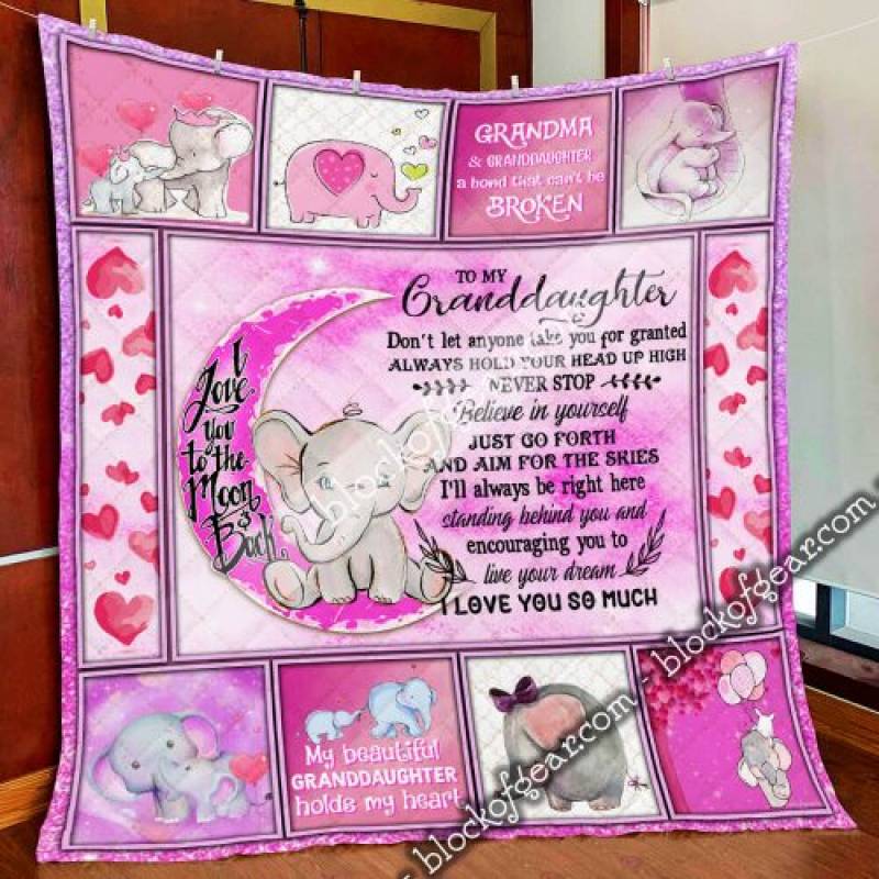 Grandma To Granddaughter, Love You So Much Elephant Quilt SLB56 Block Of Gear™