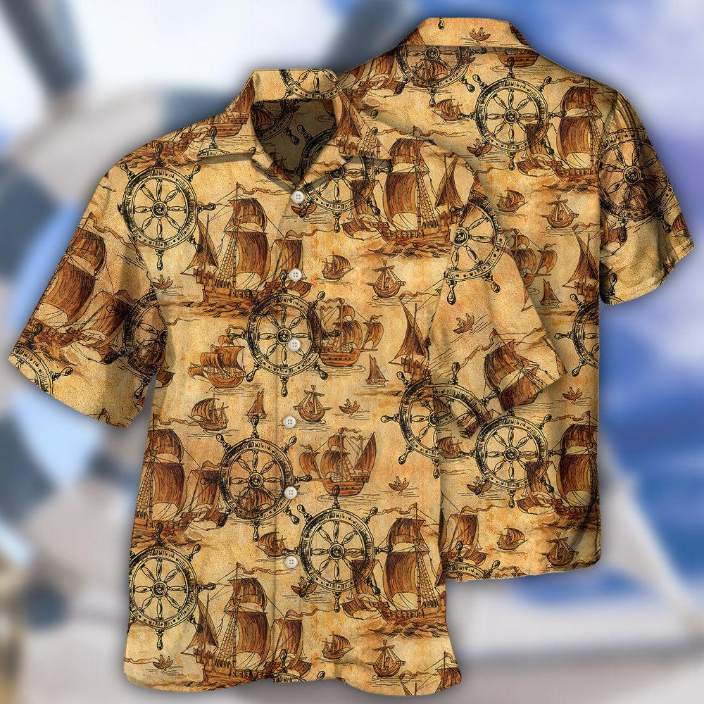 Ship Wheel Vintage Style Hawaii Shirt For Men And Women Ha65816