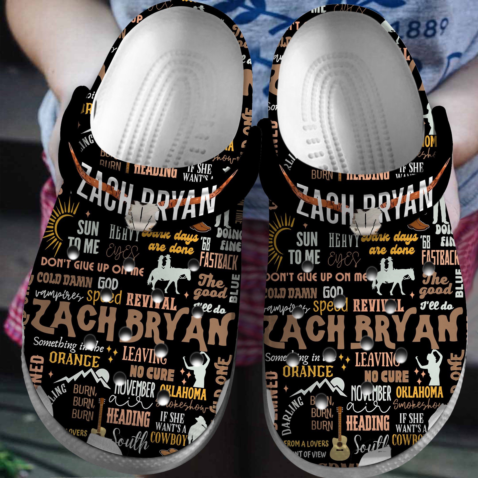 Zach Bryan Singer Music Crocs Crocband Clogs Shoes Comfortable For Men Women and Kids 5