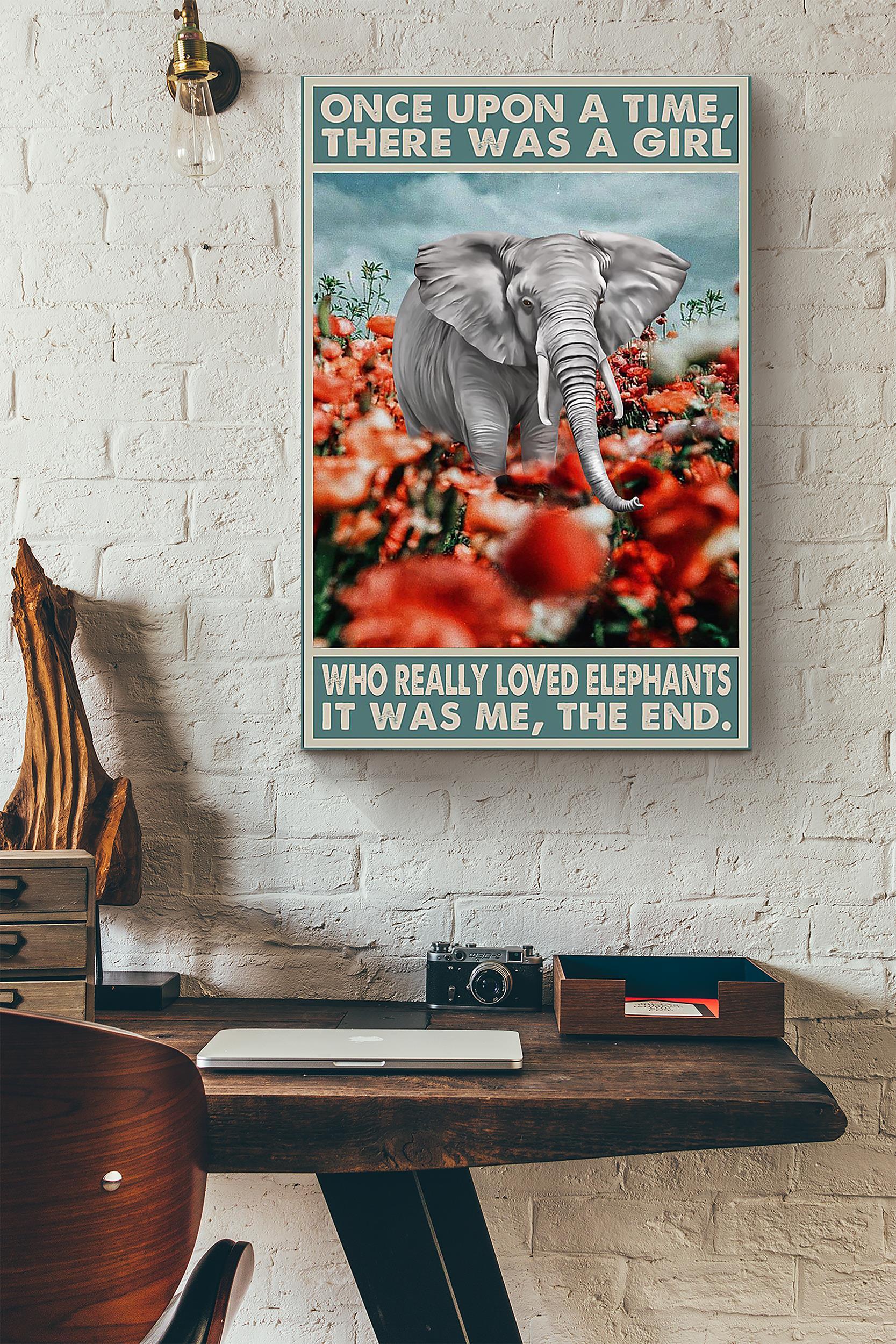 There Was A Girl Who Really Loved Elephants And Red Flowers That Was Me Poster Wrapped Canvas