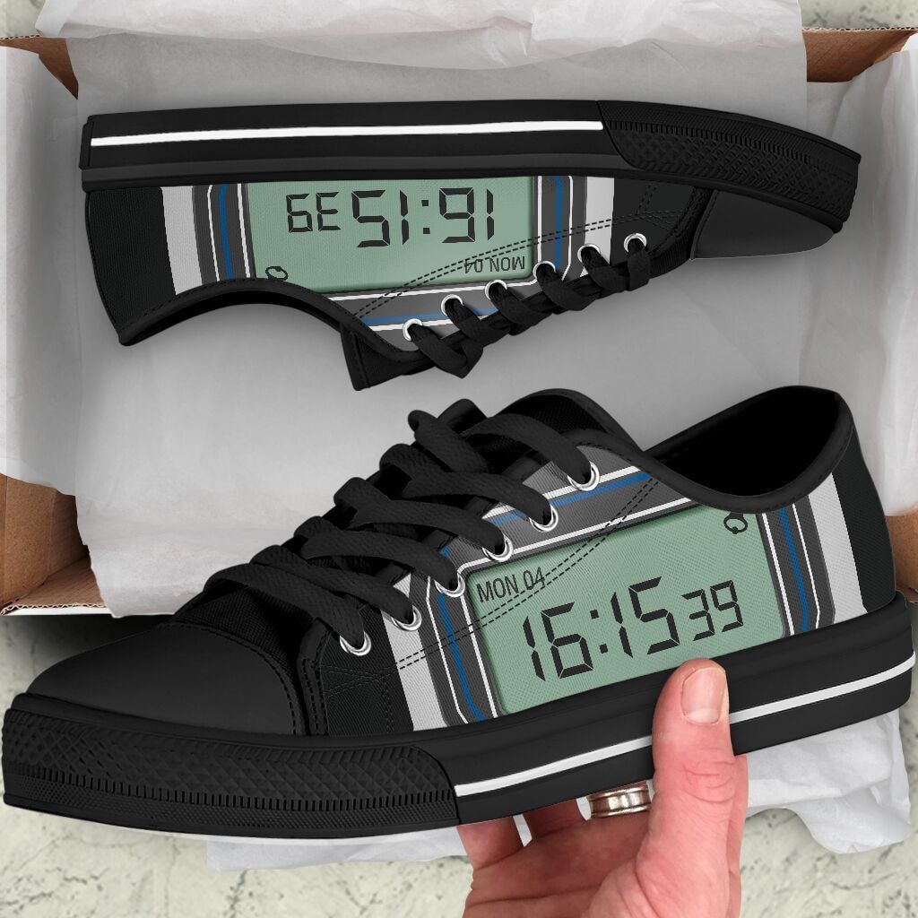 Watch Low Top Shoes, Birthday Gift Shoes, Custom Shoes