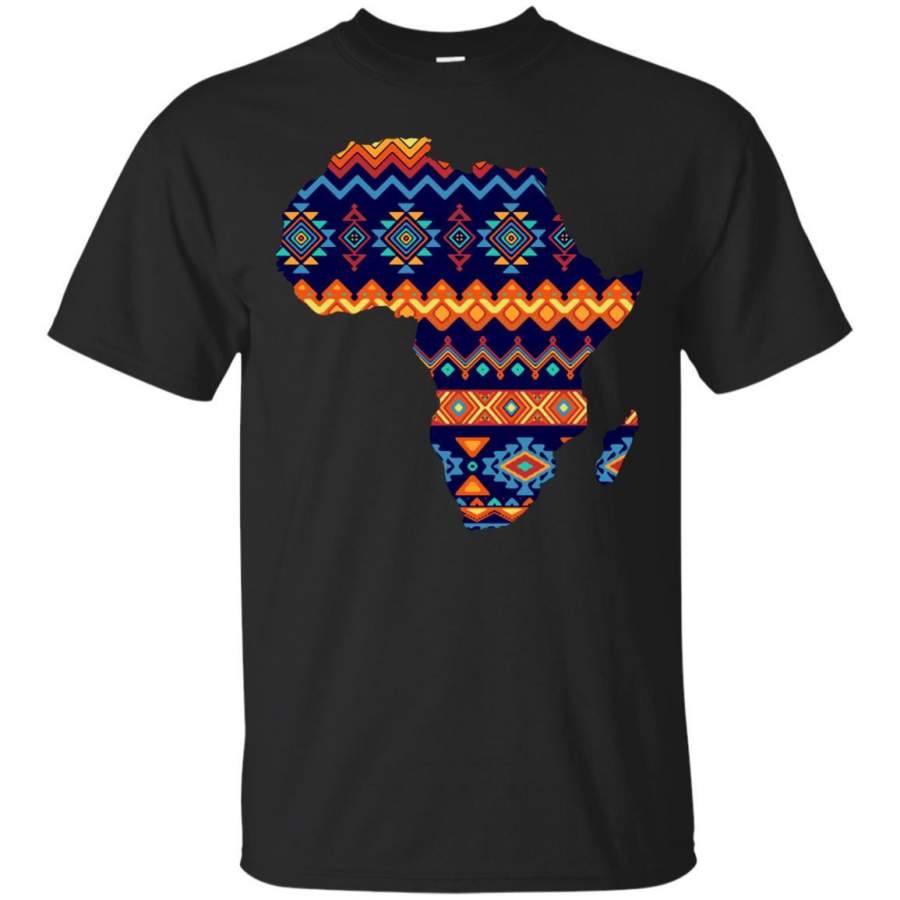 Traditional Ethnic Patterns On African Map T-Shirt