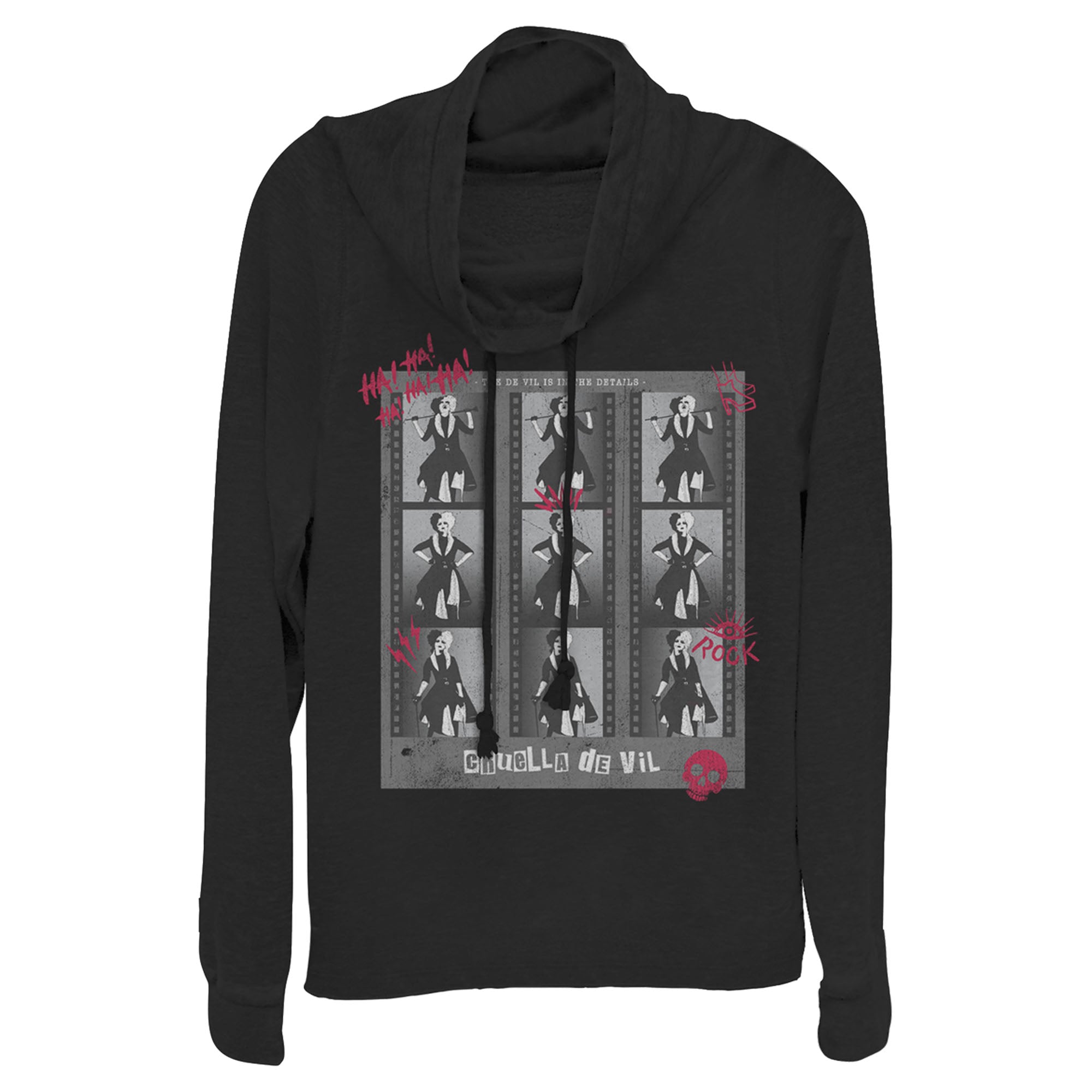 Cruella Junior’S Photo Negatives  Cowl Neck Sweatshirt