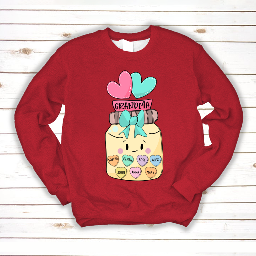 Grandma And Grandkid’S Hearts Colorful Sweatshirt