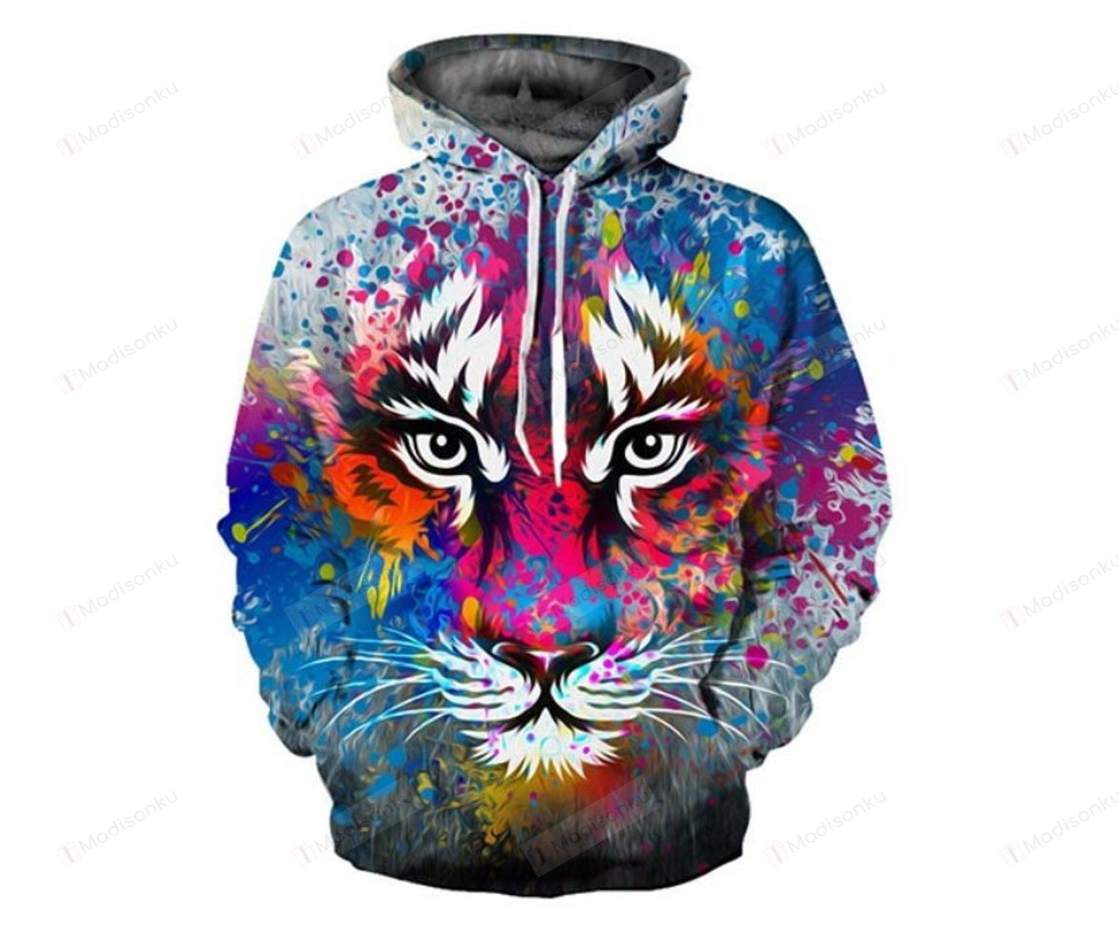 Creative Wild Tiger 3D All Over Print Hoodie, Zip-Up Hoodie