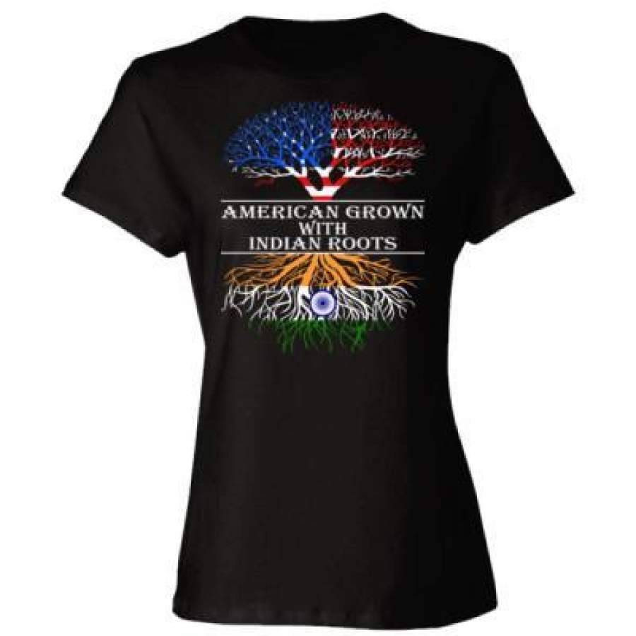 AGR American Grown With Indian Roots – Ladies’ Cotton T-Shirt