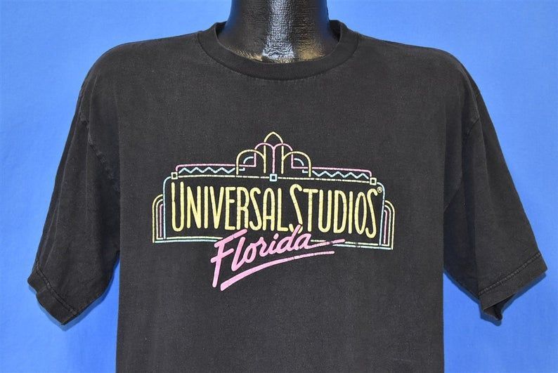 90S Universal Studios Florida Neon Sign Theme Park Shirt