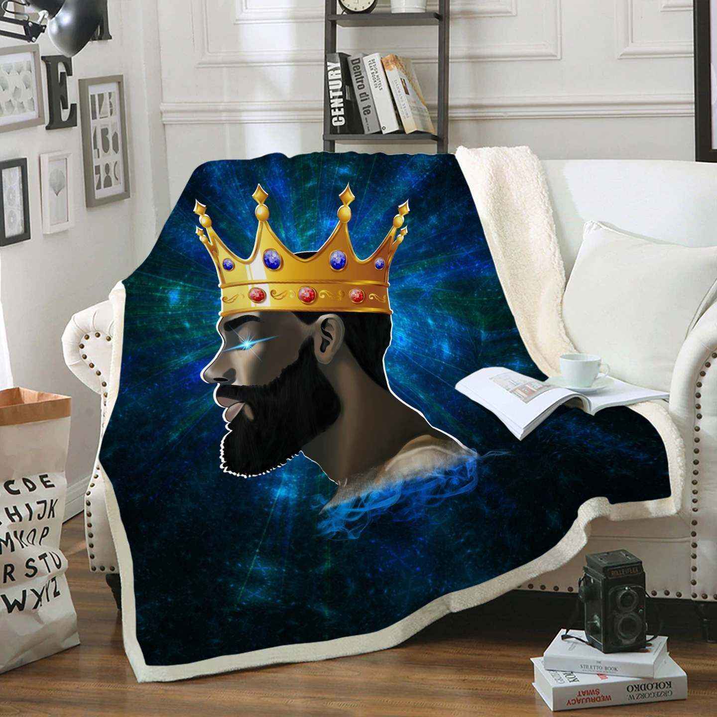 Pride African Man Art Fleece Blanket – Black King In Me Fleece Blanket