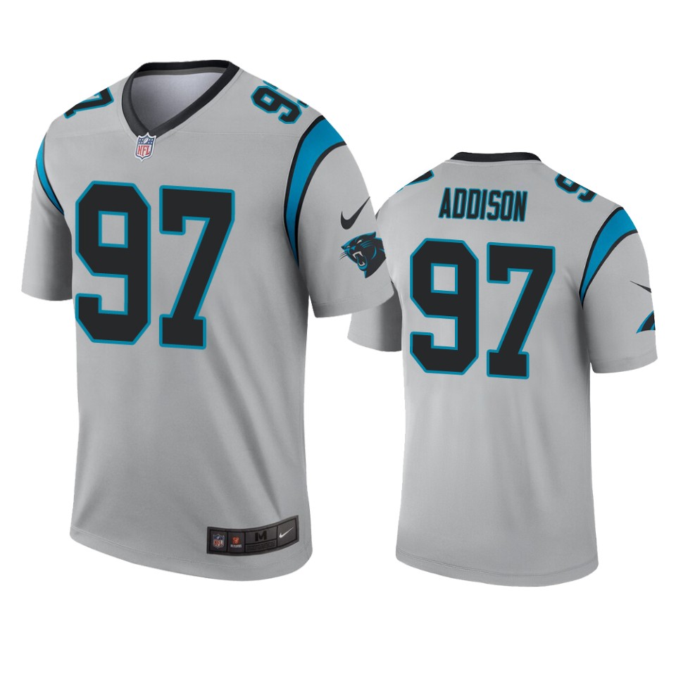 Carolina Panthers Mario Addison Silver Inverted Legend Jersey