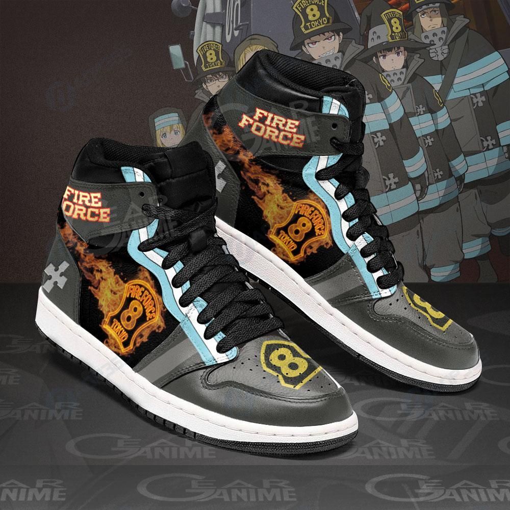 Fire Force Company 8 Sneakers Custom Anime Shoes Air Jordan 13 Shoes Hajd2403251