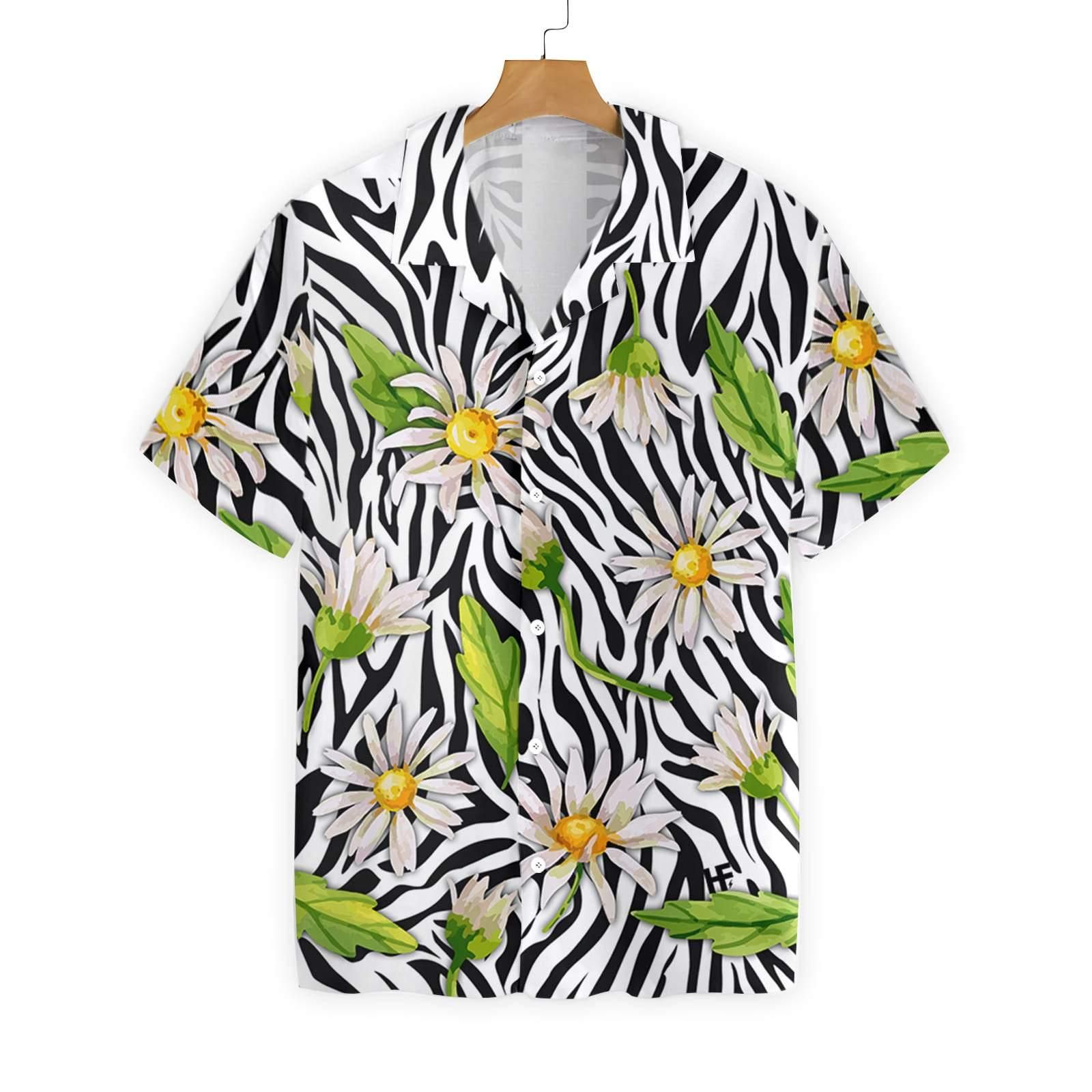 Daisy Zebra Watercolor Painting Art 0607 Hawaii Shirt Ha8273