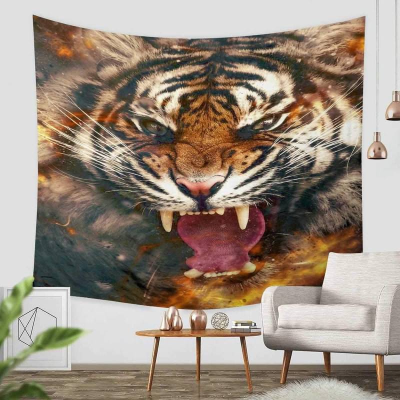 3D Custom Tiger Tapestry Throw Wall Hanging Bedspread