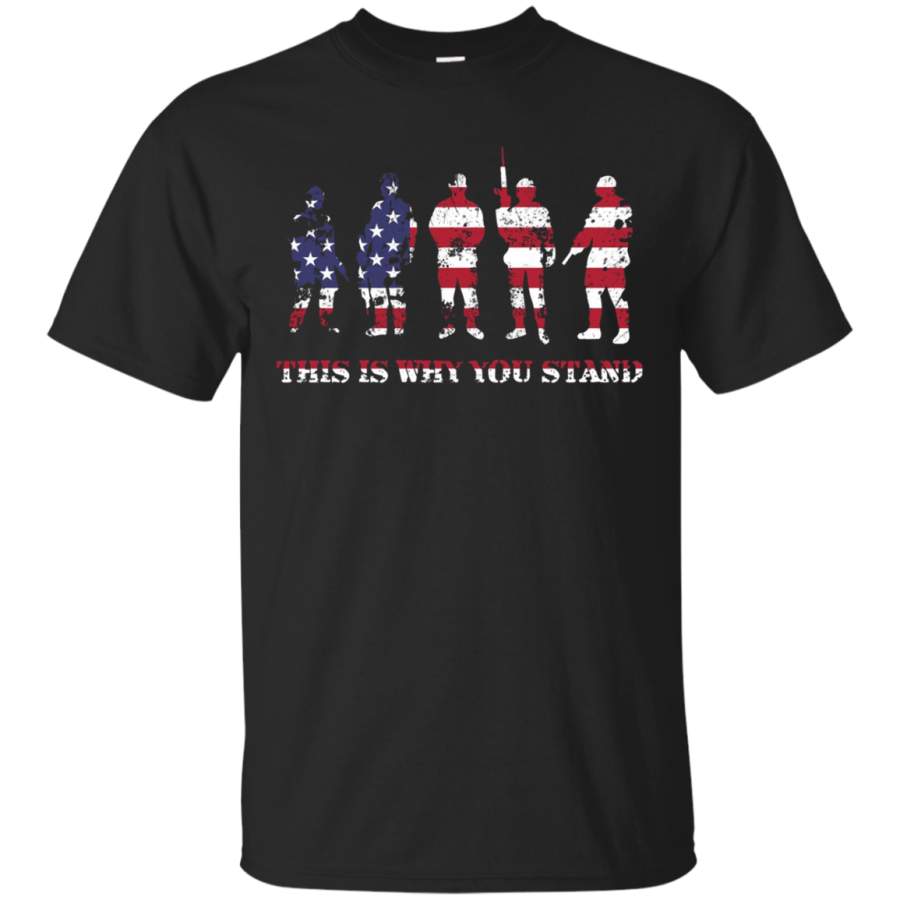 AGR Patriotic Military Long TShirt This Is Why You Stand US Flag