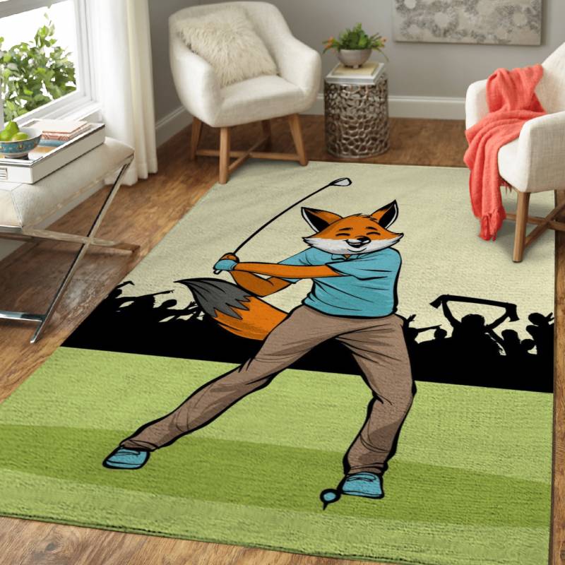 Rug Home Decor Fox Golf Golfing Sport A – Animal Sport Legends