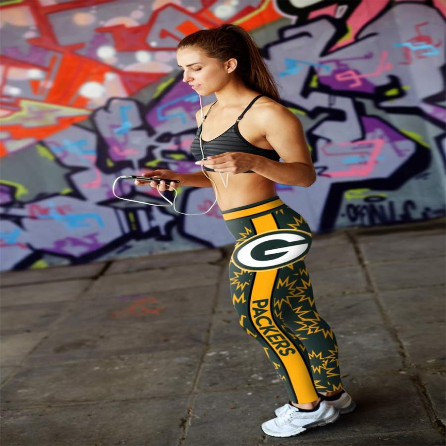 Dizzy Motion Zig Zag Green Bay Packers Leggings