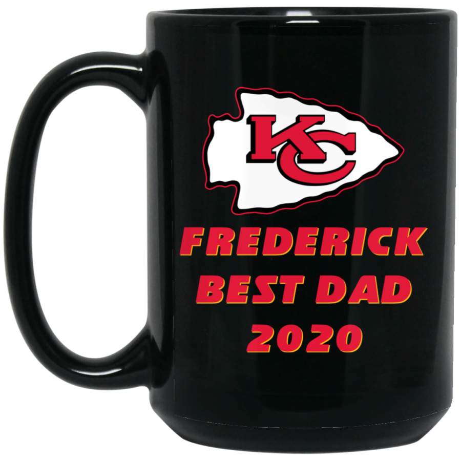 Custom Personalized Kansas City Chiefs Logo Black-Red Frederick BM15OZ 15 oz. Black Mug