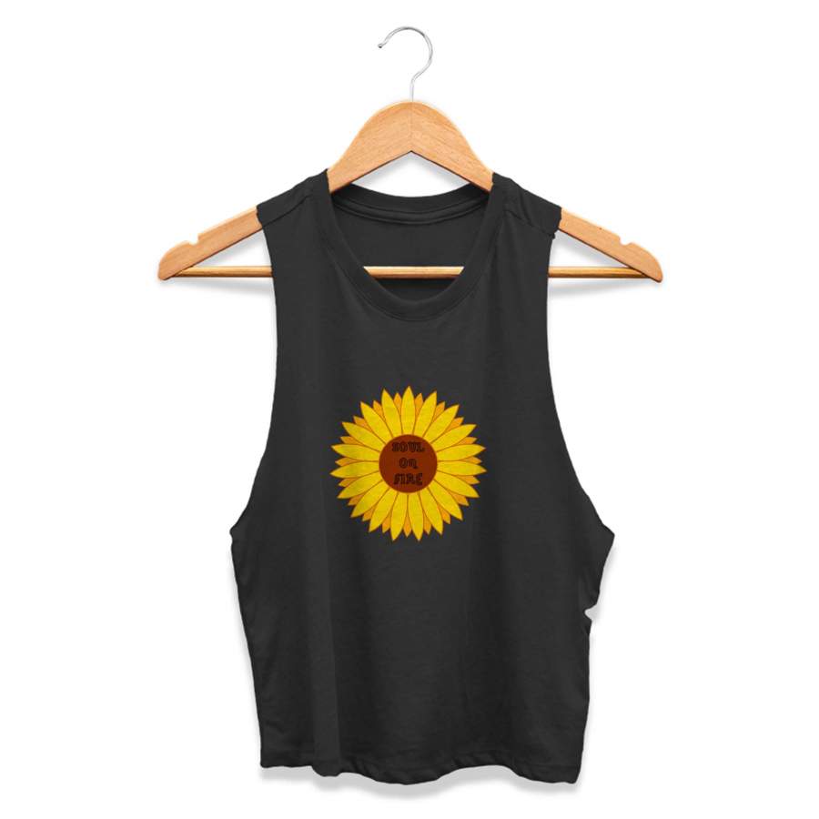 Soul On Fire Vintage Design CPY Womans Crop Tanktop Tee