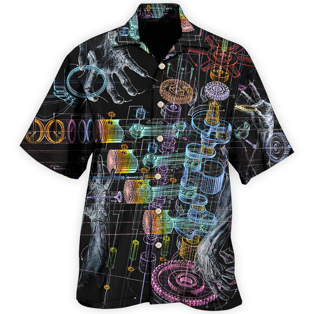 Mechanics Neon Style Hawaii Shirt Ha13656