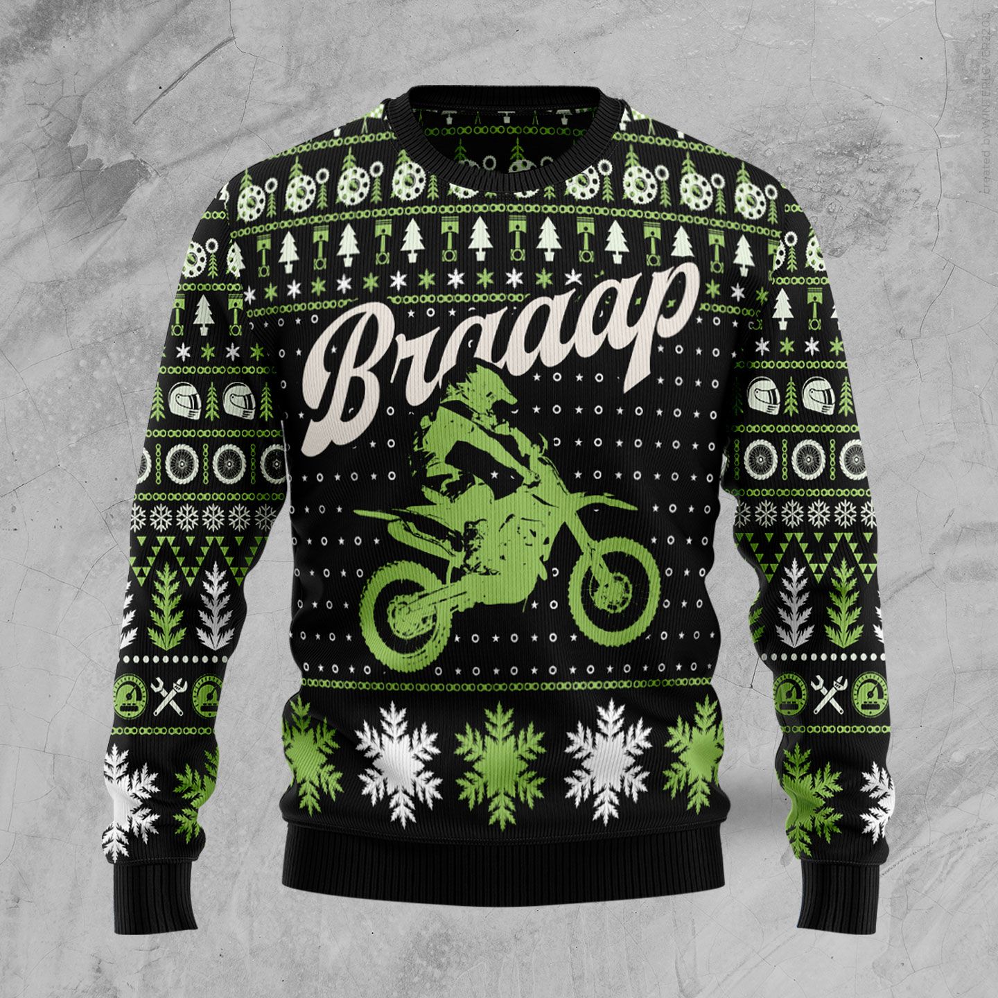 Braaap Moto Ugly Christmas Sweater | For Men & Women | Adult | Us5035