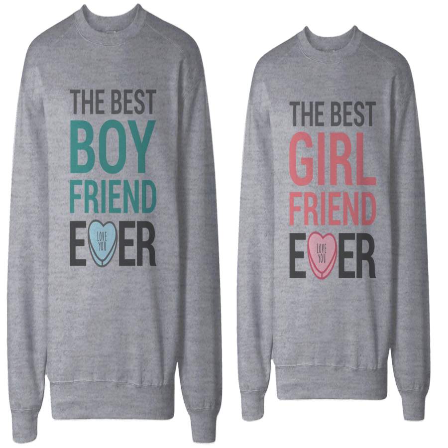 Best Boyfriend and Girlfriend Ever Couple Sweatshirts Valentine’s Day Gift