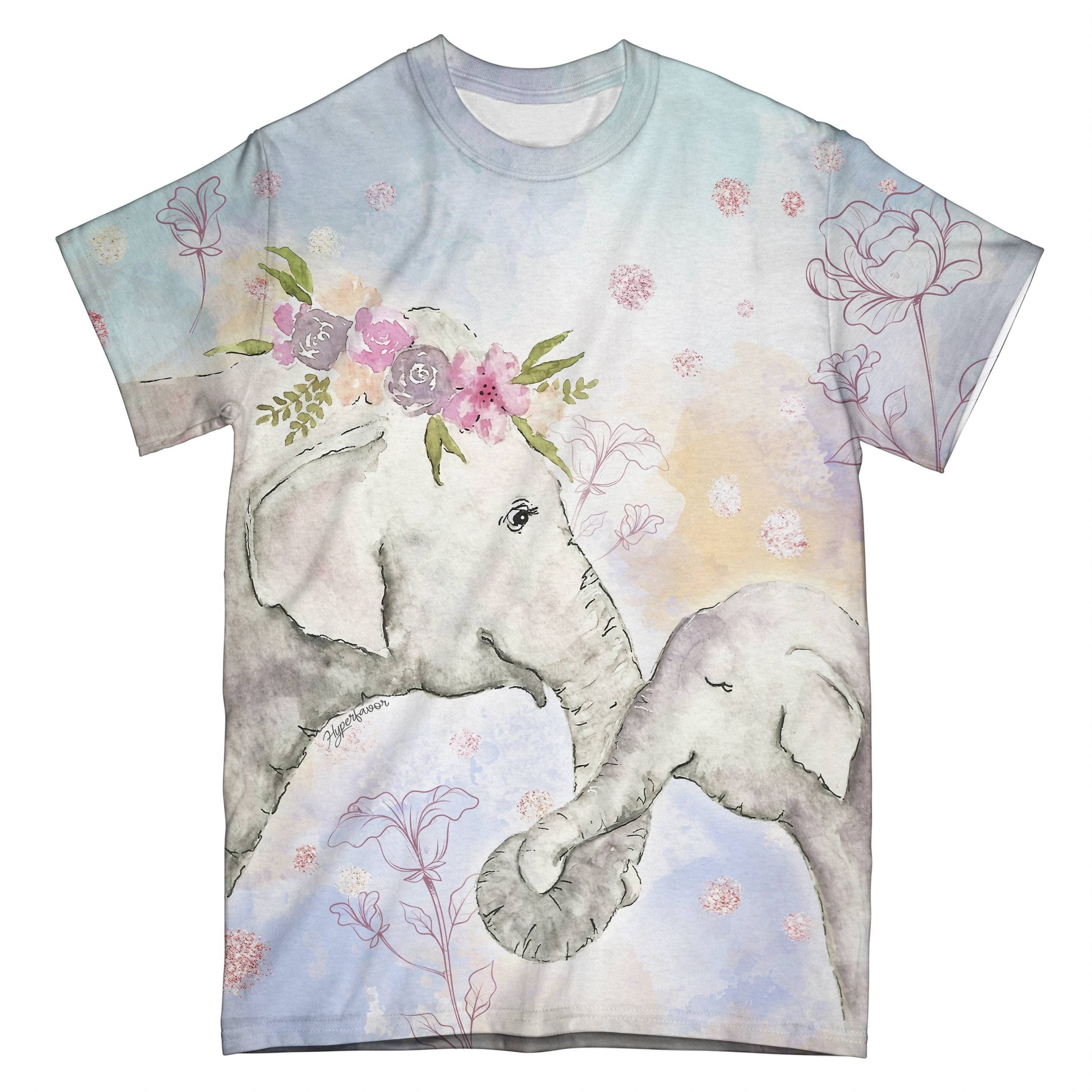 Mom And Baby Elephant Ez07 0804 All Over T-Shirt